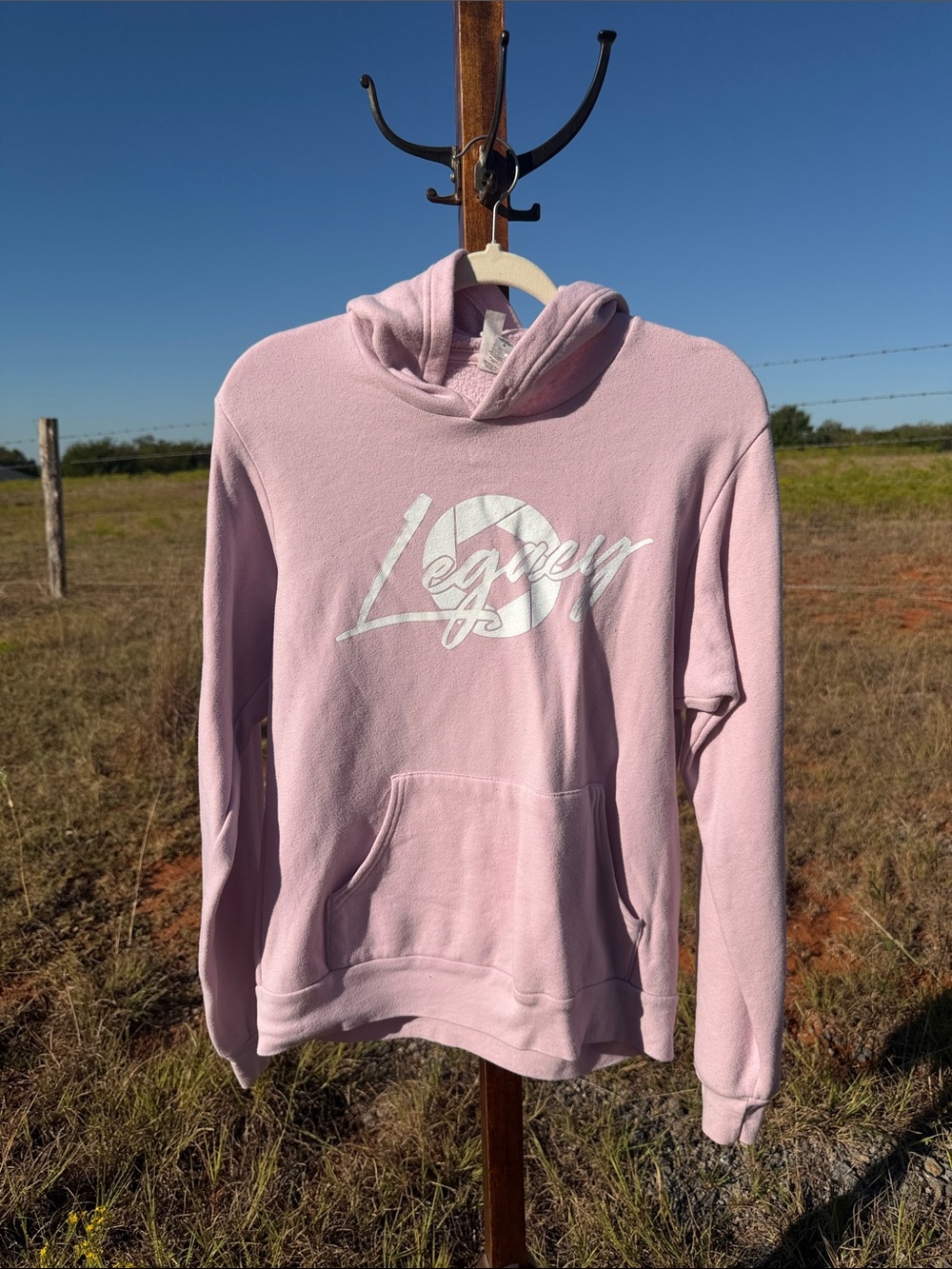 Legacy Light Pink Women's Hooded Sweatshirt with White Logo